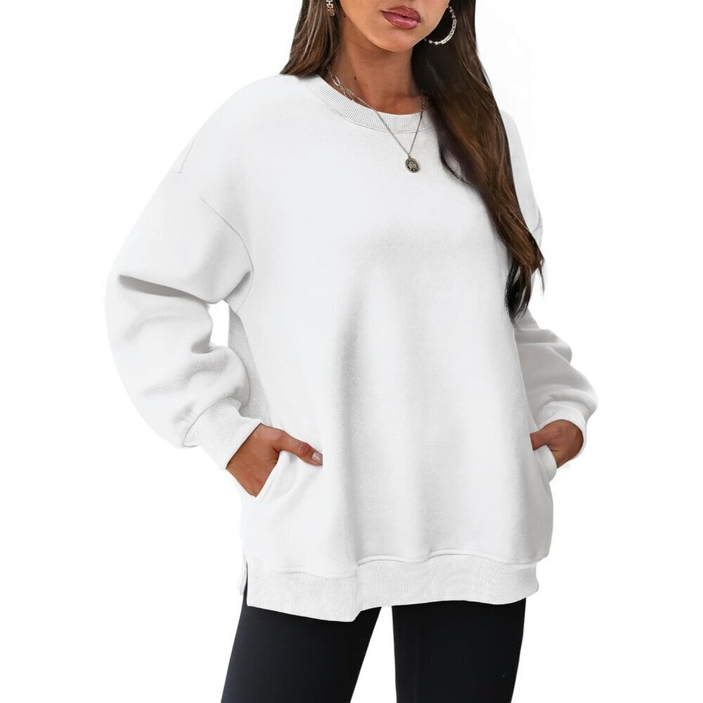 Women's Oversized Crewneck Sweatshirt Fleece Pockets Casual Fall Clothing